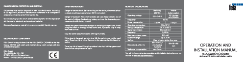 짧은 버전 작동 및 조립 지침 FELA SWITCH CASAMBI